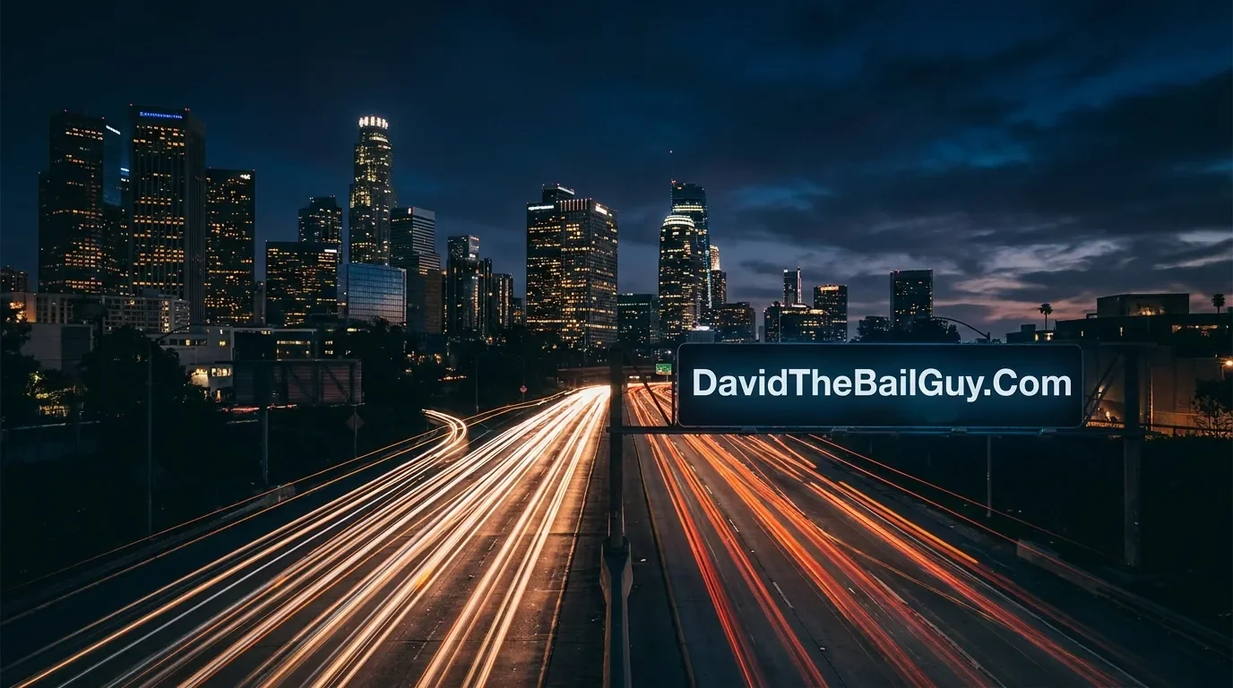 Fast bail bonds service available 24/7 - city lights at night